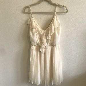 BCBG Cream Ruffle Dress